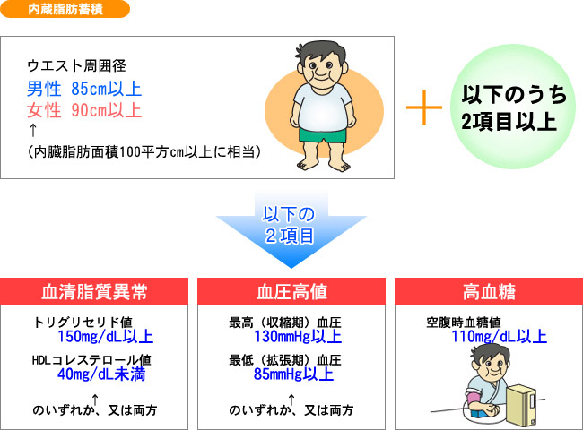 メタボリックシンドロームの診断基準画像